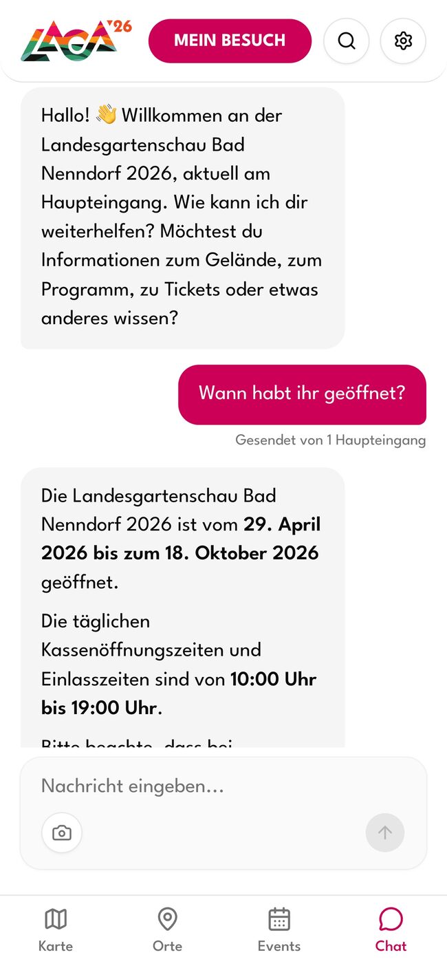 Chatbot in der Wordtrail App